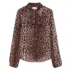Rixo London Womens Moss Leopard Silk Blouse In Mutlicolor