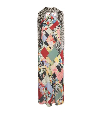 Rixo London Rixo Silk Crepe Patchwork Hayley Midi Dress