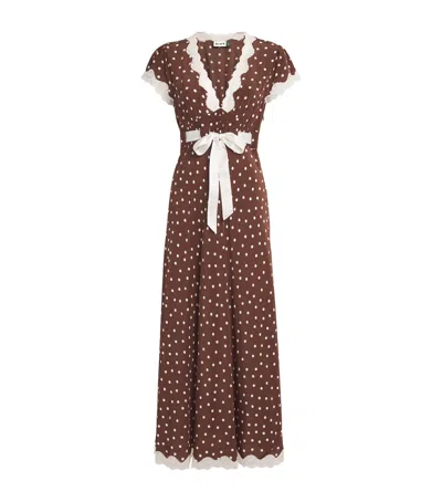 Rixo London Rixo Silk Polka-dot Marlice Midi Dress In Red