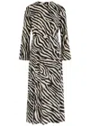 RIXO LONDON RIXO SUZANNE ZEBRA-PRINT WOVEN MIDI DRESS