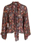 Rixo London Rixo Uma Floral Chiffon Blouse In Multi