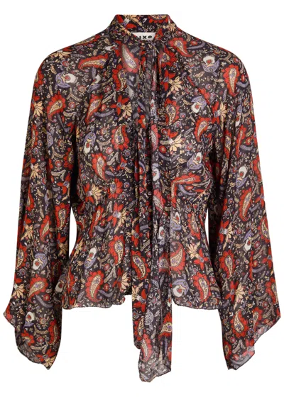 Rixo London Rixo Uma Floral Chiffon Blouse In Multi