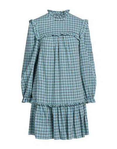 Rixo London Rixo Woman Mini Dress Azure Size M Polyester, Viscose In Blue