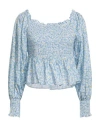 Rixo London Rixo Woman Top Azure Size L Cotton In Blue