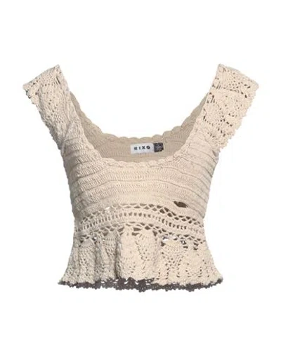 Rixo London Rixo Woman Top Beige Size 8 Cotton