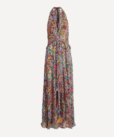 Rixo London Alaina Chiffon Maxi Dress In Multi
