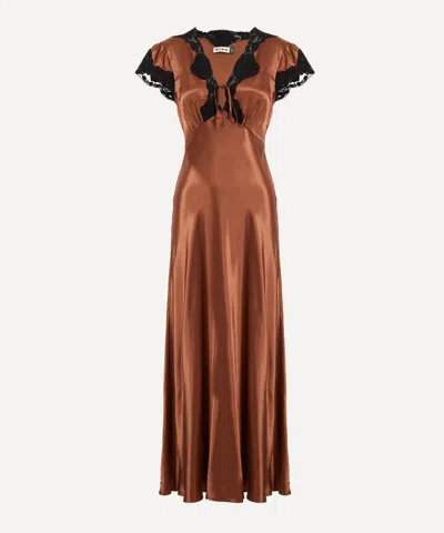 Rixo London Rixo Women's Amari Bronze Midi Dress In Brown