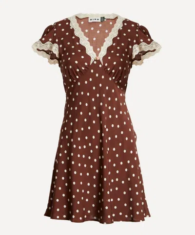 Rixo London Rixo Women's Cely Layla Dot Brown Mini Dress