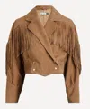 Rixo London Darragh Suede Jacket In Brown