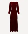 Rixo London Rixo Women's Devina Burgundy Silk-velvet Dress In Red