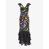 Rixo London Ossy Dress In Floral Mix Black