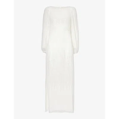 Rixo London Rixo Womens Ivory Sequin Coco Sequin-embellished Woven Maxi Dress