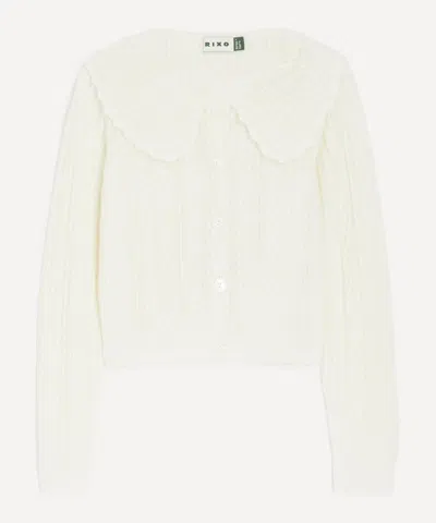 Rixo London Rixo Women's Jelena Cream Wool-blend Cardigan In Multi