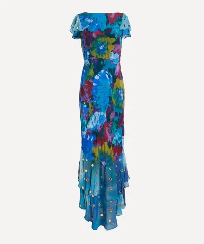 Rixo London Rixo Women's Made With Liberty Fabrics Ordinia Jessica Bouquet Mix Blue Dress In Multi
