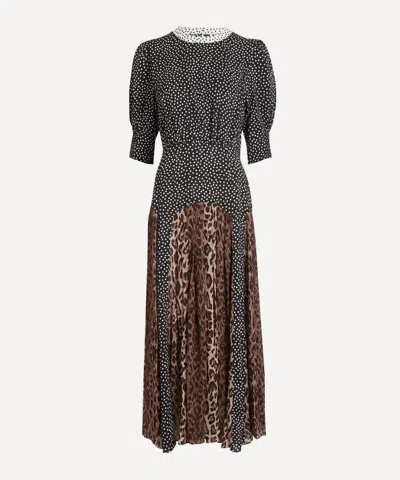 Rixo London Rixo Women's Meg Godet Skirt Dress In Gray