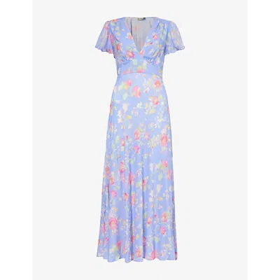 Rixo London Rixo Womens Waterblossom Provence Florida Floral-print Woven Midi Dress