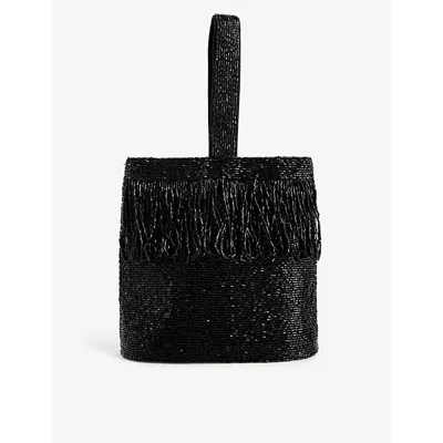 Rixo London Rixo Womens Bag Black Zenni Bead-embellished Silk Top-handle Bag