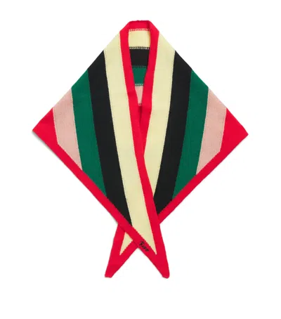 Rixo London Rixo Wool-cashmere Stripe Triangle Scarf In Multi