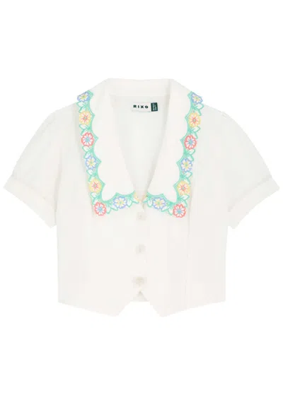 Rixo London Rixo Zinia Daisy Floral-embroidered Woven Blouse