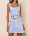 Rixo London Ronan Dress In Lilac Abstract Shell In Blue