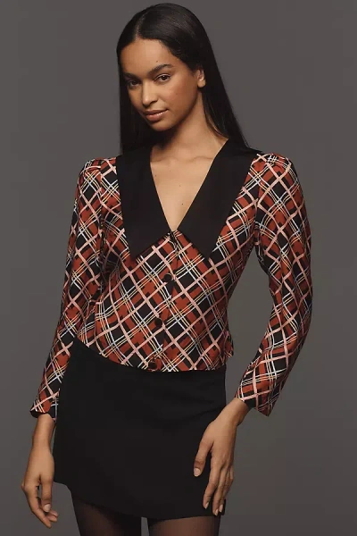 Rixo London Rylee Chelsea Collar Button-front Blouse In Multicolor