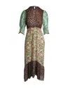 Rixo London Saffron Printed Midi Dress In Multicolor Silk In Multi