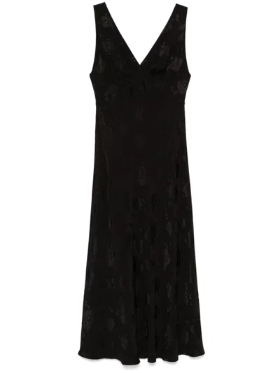 Rixo London Sandrine Midi Dress In Black