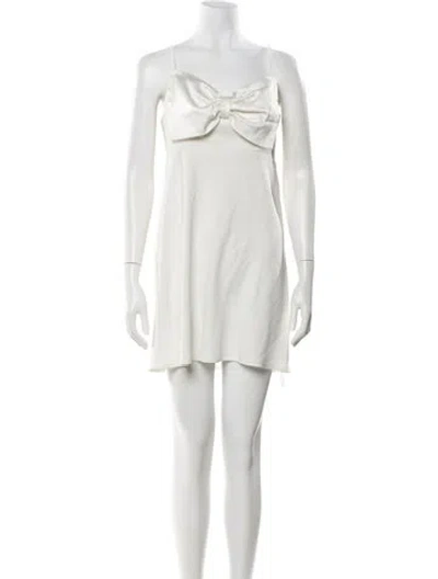 Pre-owned Rixo London Satin Mini Dress In Neutrals