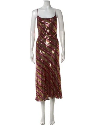 Pre-owned Rixo London Sequin Midi Length Dress In Purple