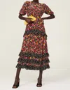Rixo London Shireen Floral Silk Midi Dress In Multi