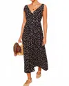 Rixo London Siena Midi Dress In Emma Spot Black In Black