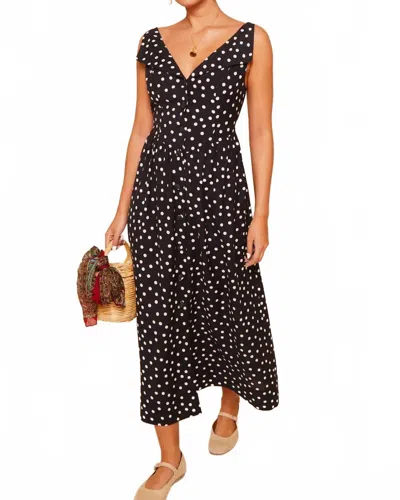 Rixo London Siena Midi Dress In Emma Spot Black
