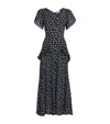 Rixo London Silk Evie Maxi Dress In Blue