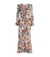 Rixo London Silk Floral Grayce Midi Dress In Navy