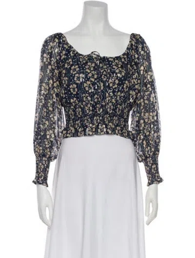 Pre-owned Rixo London Silk Floral Print Blouse In Multi