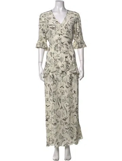 Pre-owned Rixo London Silk Long Dress