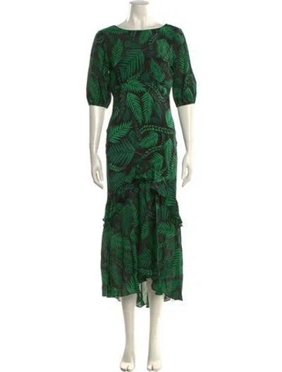 Pre-owned Rixo London Silk Long Dress In Black