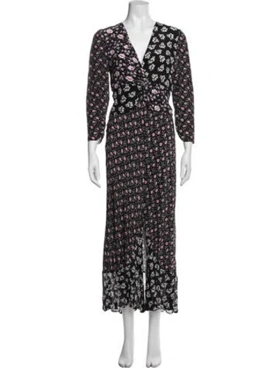 Pre-owned Rixo London Silk Long Dress In Multicolor