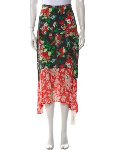 Pre-owned Rixo London Silk Long Skirt In Orange
