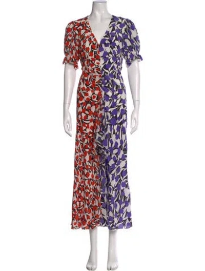 Pre-owned Rixo London Silk Midi Length Dress In Black