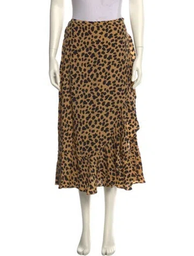 Pre-owned Rixo London Silk Midi Length Skirt