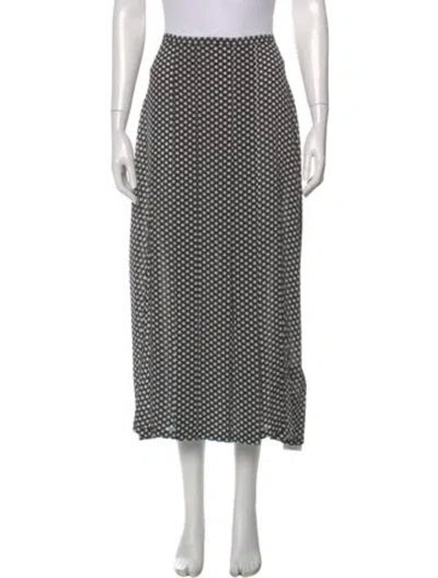 Pre-owned Rixo London Silk Midi Length Skirt In Black