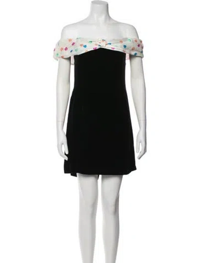 Pre-owned Rixo London Silk Mini Dress In Black