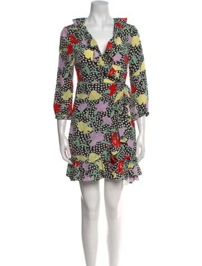 Pre-owned Rixo London Silk Mini Dress In Black