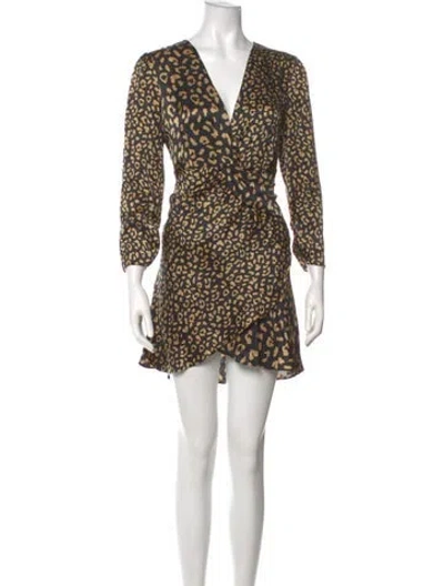 Pre-owned Rixo London Silk Mini Dress In Black
