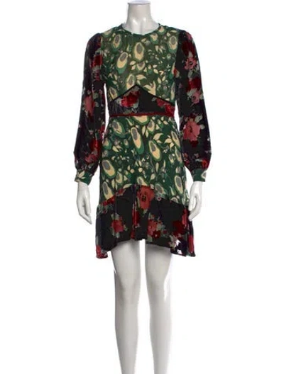 Pre-owned Rixo London Silk Mini Dress In Black