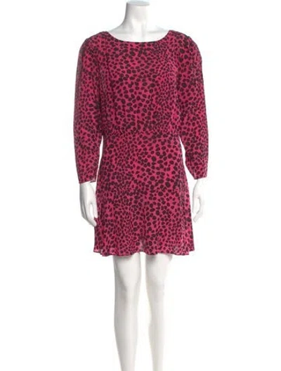 Pre-owned Rixo London Silk Mini Dress In Pink