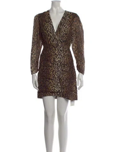 Pre-owned Rixo London Silk Mini Dress W/ Tags In Brown