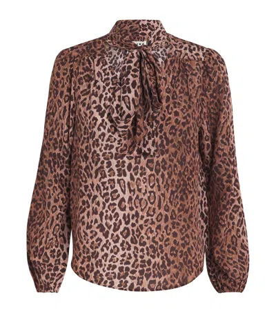 RIXO LONDON SILK MOSS PUSSYBOW BLOUSE