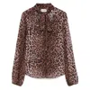 Rixo London Womens Moss Leopard Silk Blouse